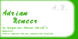 adrian mencer business card